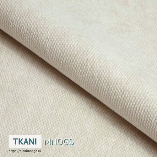 Фото ткани велюра “11” (однотонный белый, бежевый)